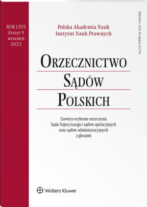 Orzecznictwo Sądów Polskich - Nr 9/2022