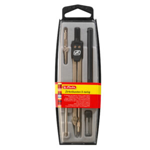 Cyrkiel szkolny czarny Herlitz 5 elementów