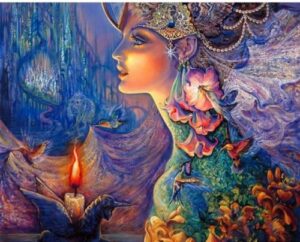 Diamentowa mozaika kobieta królowa kolibrów NO-1006983