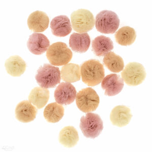 Pompony tiulowe nude mix 24 szt.