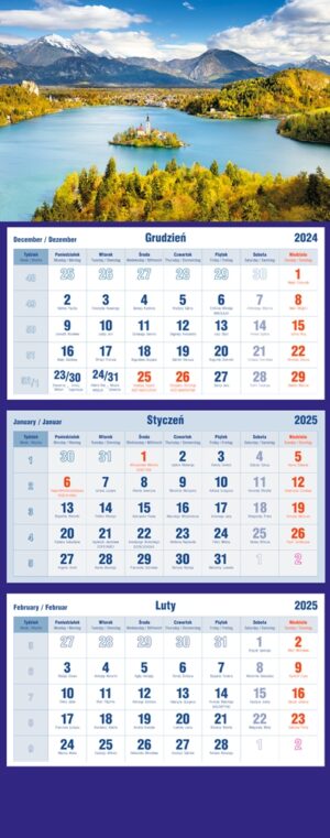 Kalendarz 2025 trójdzielny