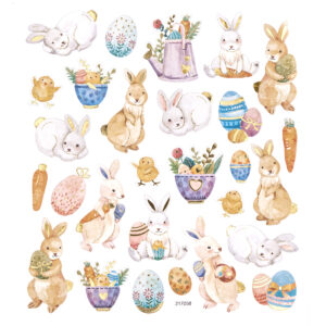 Naklejki z brokatem króliczki i pisanki 28 szt.