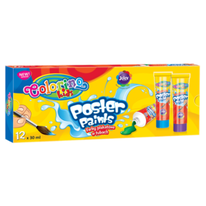 Farby plakatowe w tubach Colorino Kids 30 ml 12 kolorów