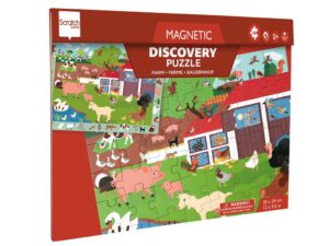 Puzzle magnetyczne i gra obserwacyjna  2w1 Farma 48 elementów Scratch
