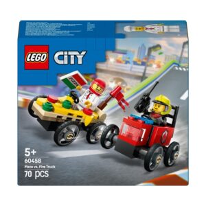 Lego City Zestaw wyścigówek pizza kontra wóz strażacki 60458