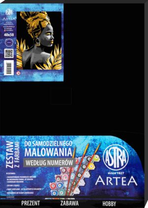 Malowanie po numerach na czarnym płótnie Astra Artea Złota muza