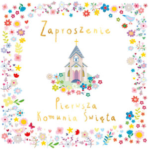 Zaproszenie KW Komunia Dom Boży 5 sztuk