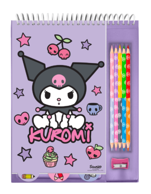 Notatnik z kredekami i temperówką Kuromi KU00014