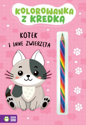 Kotek i inne zwierzęta. Kolorowanka z kredką