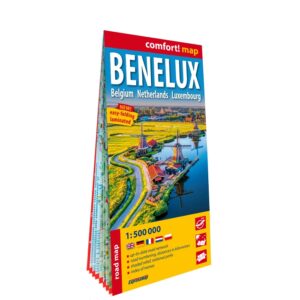 Benelux Belgium Netherlands Luxemburg road map 1:500 000 laminat 2025