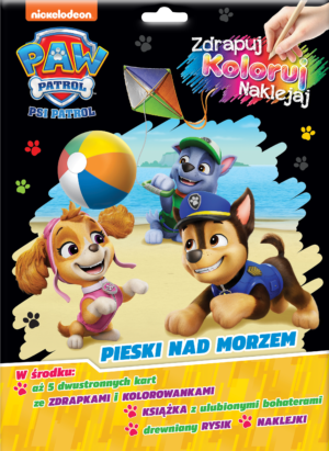 Pieski nad morzem. Psi Patrol. Zdrapuj, koloruj, naklejaj