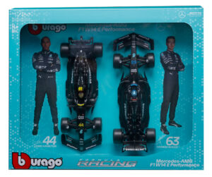 Bburago Model 1:24 Mercedes AMG W14 Hamilton Russell zestaw bolidów F1 18-28062