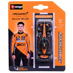 Bburago Model 1:64 BOLID F1 McLaren MCL39 Norris GP Australii 2025 18-58001