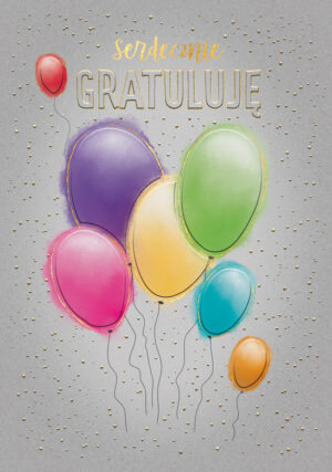 Karnet A5 Gratuluję pęk balonów