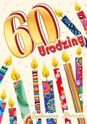 Karnet A5 60-urodziny Świeczki