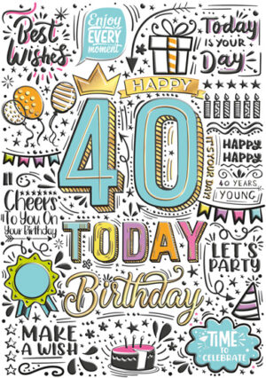 Karnet A5 40-urodziny Graffiti