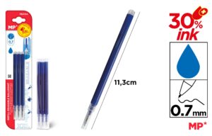 Wkłady do długopisów ścieralnych MP XXL 0.7mm niebieskie 3szt. blister
