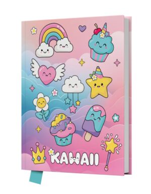 Pamiętnik z kłódką Kawaii 80k. 14x18cm