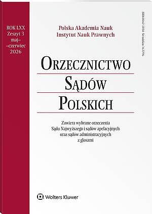 Orzecznictwo Sądów Polskich - Nr 3/2026